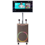 32" 2K Screen Karaoke Machine for Adults with Touch Screen, Truly All in One Karaoke Machine with 2 Wireless Microphone, 350W Speaker for Party, TV, Built-in Karaoke System, Rolling KTV on Wheels
