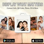 E-ink Photo Keychain, Picture Keychain, Custom Photo Keychain with 4Color E-Ink Screen, Contact Sync&Display