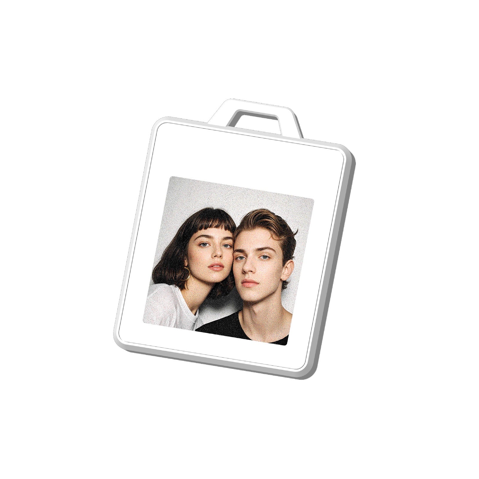 E-ink Photo Keychain, Picture Keychain, Custom Photo Keychain with 4Color E-Ink Screen, Contact Sync&Display