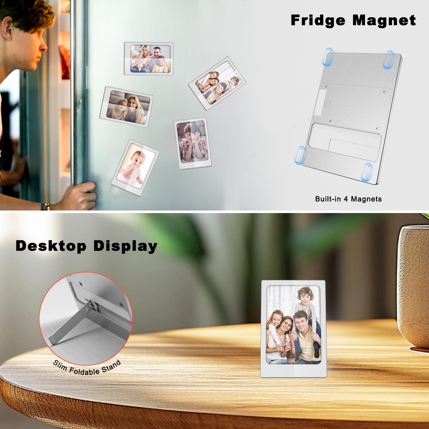 Mini Photo Frame, 4.0 Inch E-Ink Photo Frame, 768x528 IPS Four-Colour Ink Screen, Energy Saving Portable Picture Frame - Perfect Everyday Gift for Men Women