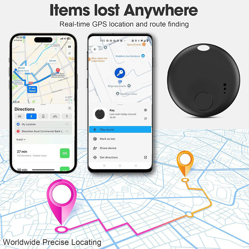 Air Tracker Tags, Bluetooth Tracker for Apple Find My, for Google Find Hub, Replaceable Battery, Anti-Lost Item Finder for Travel, Car, Luggage, Key and More
