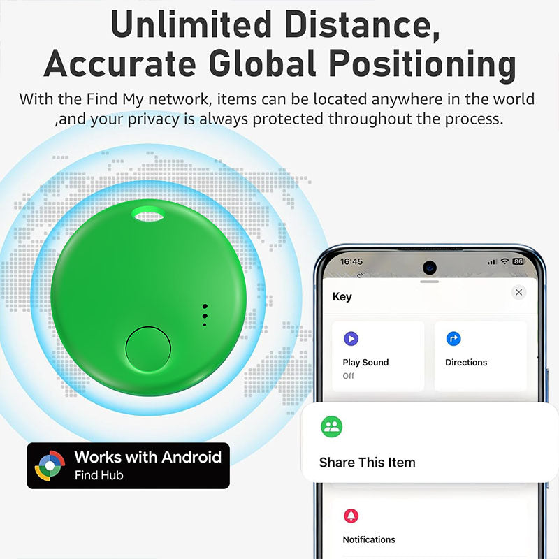 Air Tracker Tags, Bluetooth Tracker for Google Find Hub, Replaceable Battery, Anti-Lost Item Finder for Travel, Car, Luggage, Key and More