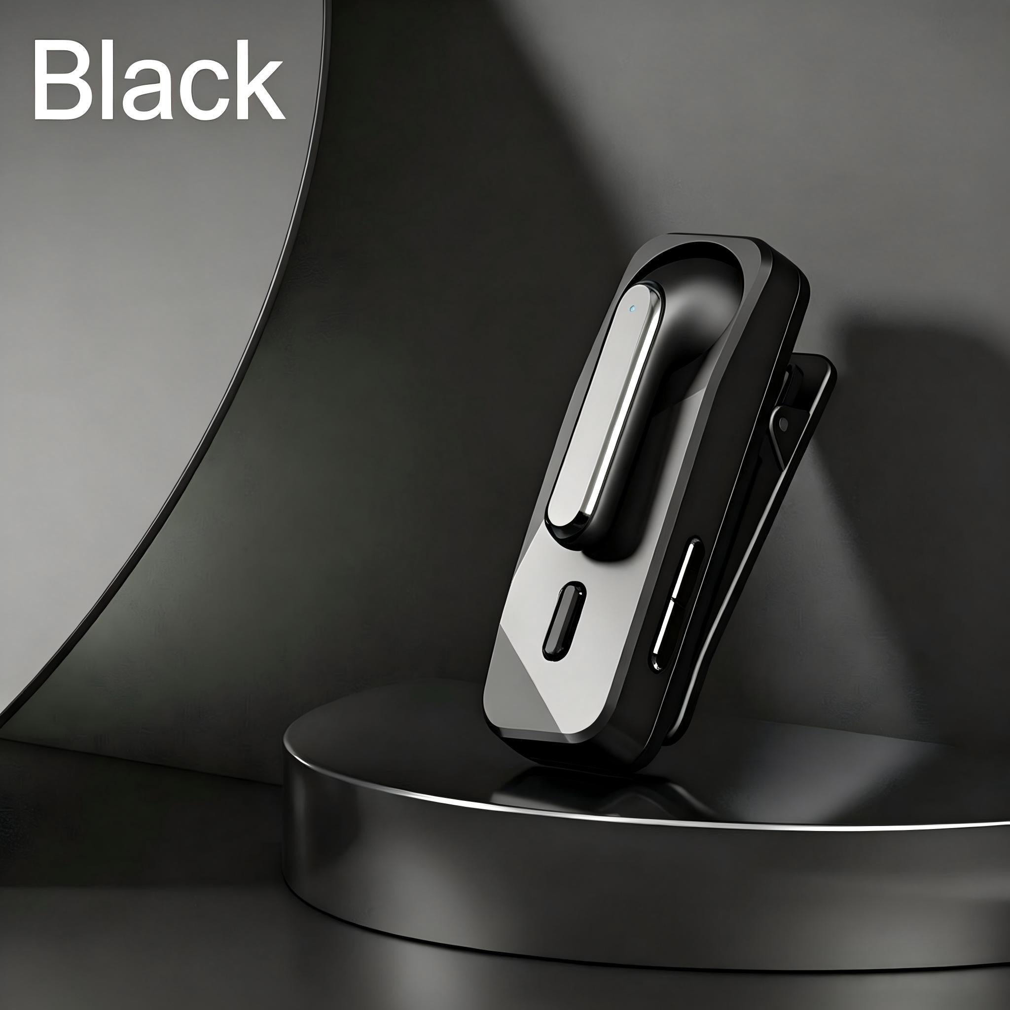 Bluetooth Headset with 240mAh Charging Case, Clip Design, Bluetooth V6.0 Headset with Noise Cancelling Mic – Wireless Earpiece Hands-Free Headphones for Office Trucker Driving Business,Black